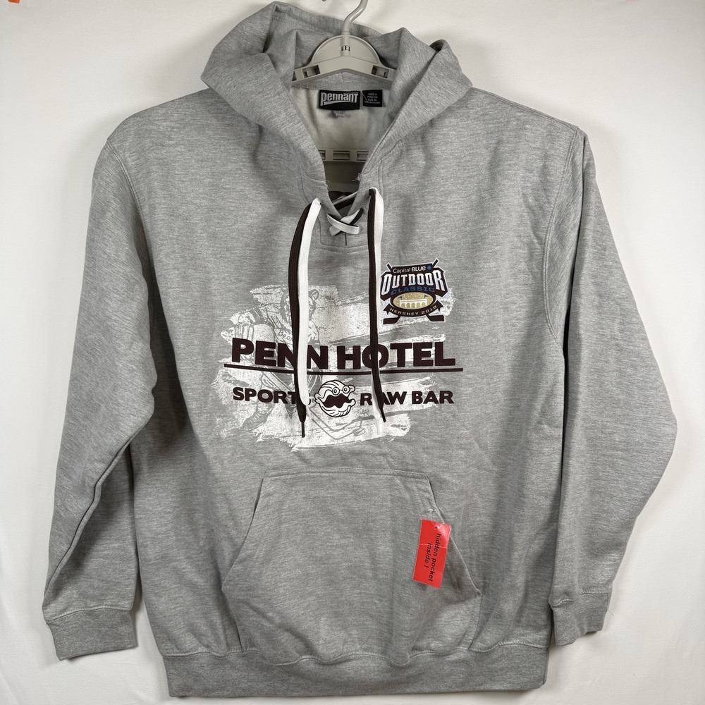 Hershey Bears Hockey Strings Hoodie Sweatshirt Outdoor Classic 2018 XL New Grey - Picture 1 of 7